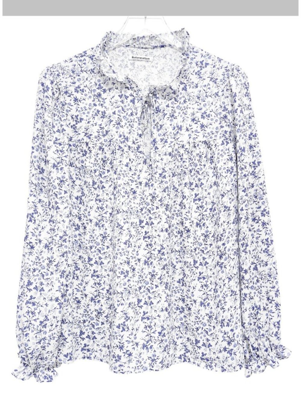 Reformation Amira Women's Floral Print Long Sleeve Top Blouse in Johanna Size XS